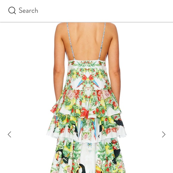 Camilla Green and White Asymmetrical High-Low Sundress - Picture 6 of 10